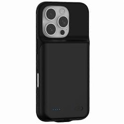 Yhteensopiva iPhone 16 Pro Max -latauskotelon kanssa 7000mAh Power Bank -puhelimen vara-akku Musta