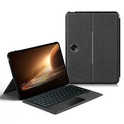 Oppo Pad 2 -nahkakotelolle+Bluetooth-näppäimistölle taustavalolla ohjauslevy-musta Monivärinen Black