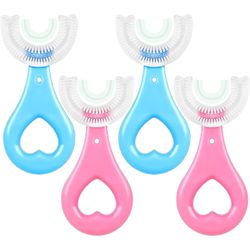AIR 4 Pack Kids U Formet tandbørste med silikone børste hoved friske farver E 4pcs