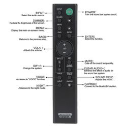 Fjernkontroll kompatibel med RMT-AH101U Sony Audio Bar høyttalerbokssystem ht-ct380 ht-ct780