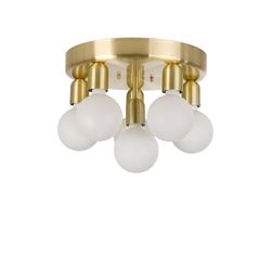 Belid Lighting Regal 6 Light Flush Globe Loft Lys Messing Lak, E27