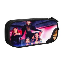 al1243 mustapinkki kynäkotelo kannettava vetoketjullinen toimistokynäpussi laukku toimistokoulumatkoille la1243