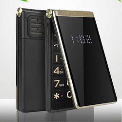 Sopii eläkeläisille Flip-puhelin, 3 tuuman Dual SIM Dual Standby Dual Screen Hard Volume -matkapuhelin