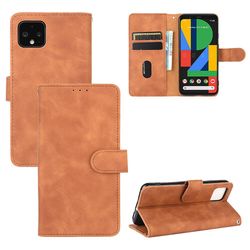 Etui til Google Pixel 4 Cover Premium læder med kortholder Flip Folio magnetisk etui etui - sort Brown