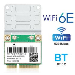 Etwork Cards & Adapters 5374 Mbps Wifi 6 Bluetooth5.0 Tri Band 2.4G/5G/6GHz 802.11ac trådløs adapter Ax210 Mini PCI-e nettverk WLAN Axe3000h nettve...