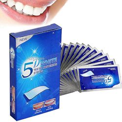 5d gel tenner bleking strimler hvit tann tannsett oral hygiene omsorg stripe for falske tenner finér tannlege seks whiten gel 5D 7pairs 14stickers