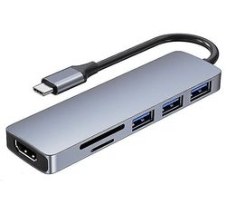 Coosilo 6-i-1-type C-udvidelseshub bærbar computer ekstern dockingstationskort