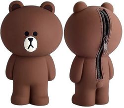 Söpö ihana 3d ruskea karhu kynälaatikko silcon tytöt pojat säilytyspussi opiskelijat paperitavarakotelo lahjat St-001 Zekai