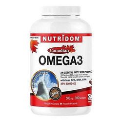 Nutridom Omega 3 -tiiviste, 500 mg, 300 pehmeää geeliä