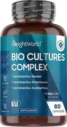 WeightWorld Bioviljelmät Kompleksiprobiootit ja prebiootit 77 miljardia CFU - 60 vegaanista kapselia (20 kantaa)