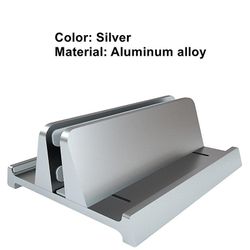 Vertikal stativholder for bærbar PC Justerbar stasjonær dokk 3 i 1 plassbesparende stativ for Macbook Pro Air, bærbar PC tilbehør Aluminium -Sølv