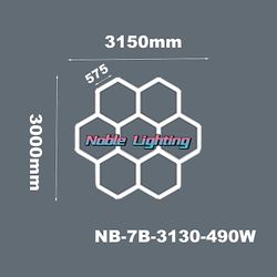 Loerss 3.8 * 1.6m bilskønhedsbutik Led energibesparende lys diamant rektangulær garagelampe Bilvaskerum LED-loftlamper til gymnastiksalen NB-7B