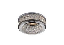 Inspired Lighting Dante GU10 Forsænket downlight med 3 niveauer af krystal perler poleret Krom, Klar