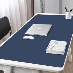 120x60cm vandtæt Pu Læder skrivebord mat multi-size mouse pad computer mousepad tastatur tabel cover Mørkeblå