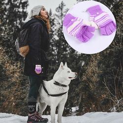 Varychmoo Genopladelige vinter elektriske USB termiske varmehandsker Fuld / halv finger Lilla