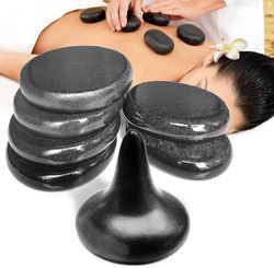 Jiay 2024 nytårsaften Hot Items Hot Stones til massage 7 stk Massage Stone Set - Runde ovale og svampeformede massagestensæt