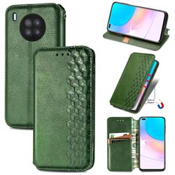 Kompatibel med Huawei Nova 8i Flip Case Etui Vintage Wallet Flip Cover med magnetisk lukning Coque - Blå grøn