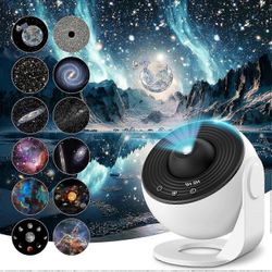 Galaxy Star -projektori, jossa on 12 filmilevyä, planetaarioyövalo lapsille ja aikuisille, tähtitaivasprojektori makuuhuoneeseen