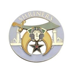 Bricks Masons Shriners minareter sort bil emblem Hvid