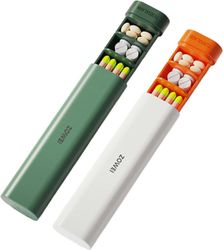 2kpl matkapillerirasia, 7 päivää 2 kertaa päivässä, tabletin järjestäjä kannettavien pillereiden järjestäjät, pienlääkkeiden järjestäjä ketjuilla