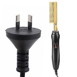 Coosilo Elektrisk glattejern Børste skæg / hår Kam, Curling Iron Hot Hair Flat Tools guld