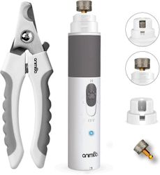 animigo Koiran kynsihiomakoneet - hiljainen, 2-nopeuksinen, USB-ladattava leikkurilla ja timanttipäällä