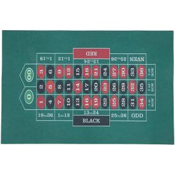 Rulettipyörä Pelipöytämatto Vedenpitävä Kaksipuolinen muotoilu Huopapinta Mukavuus Kotikokoontumisiin Yöt 90,00X60,00X0,10CM 1Setti Vihreä 90.00X60...