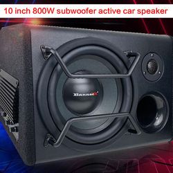 Sajygv Super subwoofer med twecirculation bilstereofeber, högeffekthögtalare, aktiv högtalare, modifiering, lastbil, DIY, 800w, 10 \ Vagn 12V