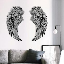 Angel Wings Veggdekorasjon, Antikk Hengende Metal Angel Wings Wall Decor Ingen lys 10cm