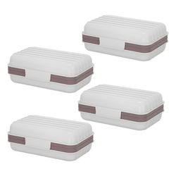 4 pakkaus matkasaippuapidike saippualaatikko tyhjennyslokerolla tiivis palasaippuakotelo kannettava saippua-astia kannella matkaretkeilyyn kuntoilu...