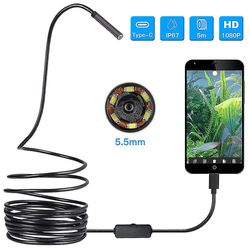 Type C Borescope Usb Inspektion Kamera HD,6 justerbar LED Lys -16.4ft