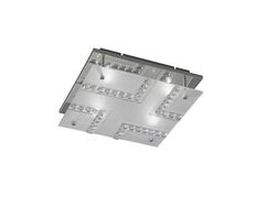 Inspired Lighting Starlet Flush Loft Square 4 Lys poleret Krom, Glas, Krystal