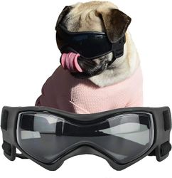 Frusde Hundebriller til små racer Hund Solbriller, Let Slid Hund UV Solbriller til små / mellemstore hvalpe Hunde Sort