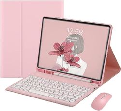 Ipad 9 2021 10,2 tuuman ipad 8 Ipad 7 Air 3 Pro 10,5 Näppäimistökotelo hiiren värinäppäimistöllä Retro Pyöreät Näppäinkopit Söpö Karkki Värit Irrot...