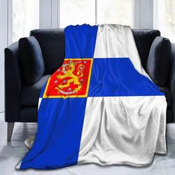 Suomen lippu erittäin pehmeä mikrofleecehuopa heittää Super Soft Cozy Bed Blanket vuodesohvalle 50x40in 125x100cm