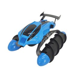 2.4G stunt amfibiokauko-ohjattava auto Ilmatyynyalus vedenpitävä matka nelivetoinen säiliöauto poika lelu maastoajoneuvo Sininen