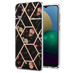 Gangxun Etui til Samsung Galaxy A02 / m02 marmorkofanger strålende design stødsikker fleksibel - sort