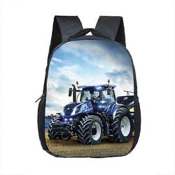12 tuuman maatilan traktorin tulostus lasten koulureppu pojat tytöt päiväkodin reppu vauvan taaperon reppu lasten kirjalaukkulahja 12farmtrack06cw