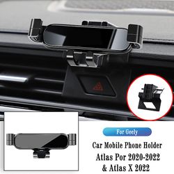 Biltelefonhållare för Geely Atlas Atlas X Por 2015-2022 Gravity Navigation Bracket Gps Stand Air Outlet Clip Roterbart stöd Svart