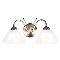 Searchlight Lighting Milanese 2 Lys Indendørs Glas VægLampe Antik Messing, E14