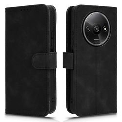 Xiaomi Redmi A3 -koteloon PU-nahkainen ihokosketuslompakkopuhelinsuoja - musta Xiaomi Poco C61 4G