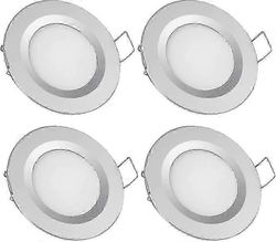 Matkailuautovene 12v 4 X led upotettu kattovalot, 3w 3200k himmennettävät täydet alumiiniset alavalot