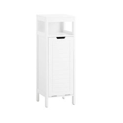 SoBuy BZR122-W, kylpyhuoneen kaappi pyykkikorilla Kompakti kaappi käännettävällä pyykkipussilla likaisille vaatteille Pyyhkeet pienelle rauhalle Va...