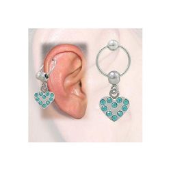 BodyJewelryOnline Brusk - tragus hjerte design med juveler (16g-3/8 in-10mm) bj04396