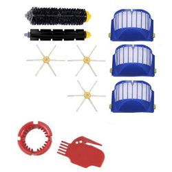 Kompatibel til Irobot Roomba 600 Serie,610 620 625 630 650 660 Bristle&fleksible tæppebanker 3-bevæbnede børstefiltre Kit 10 stk