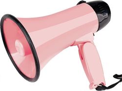 Camila Kannettava megafoni Bullhorn 25 watin teho megafonikaiuttimen ääni- ja sireeni- / hälytystilat (vaaleanpunainen)