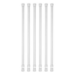 6 kpl kiristystankoja, säädettävät jousikaapin tangot verhotangot valkoiset valkoinen