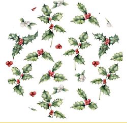 Christmas Cake Board for tunge kaker - 10 tommer Vintage Holly