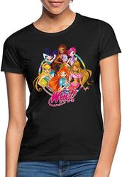 Winx Club Group Shot med logo T-shirt til kvinder Sort L