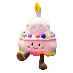 Hauska laulava pehmo kakkulelu pehmeä pehmo täytetty syntymäpäiväkakku pehmo lelu lapsille A
